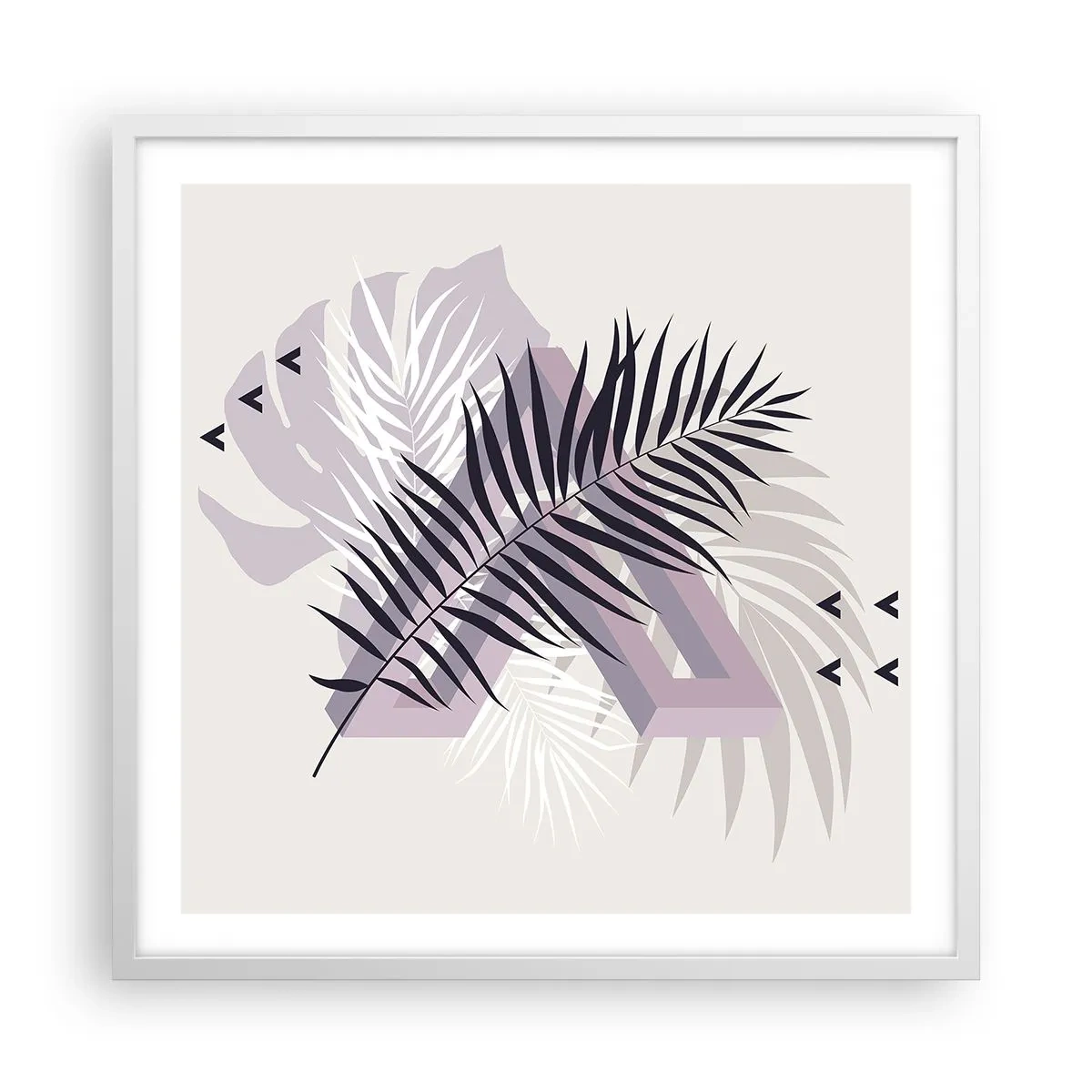 Plakat w białej ramie - Cień cienia - 60x60 cm