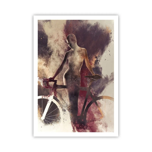 Plakat - W marmurowych kształtach rowerowa dusza - 70x100 cm