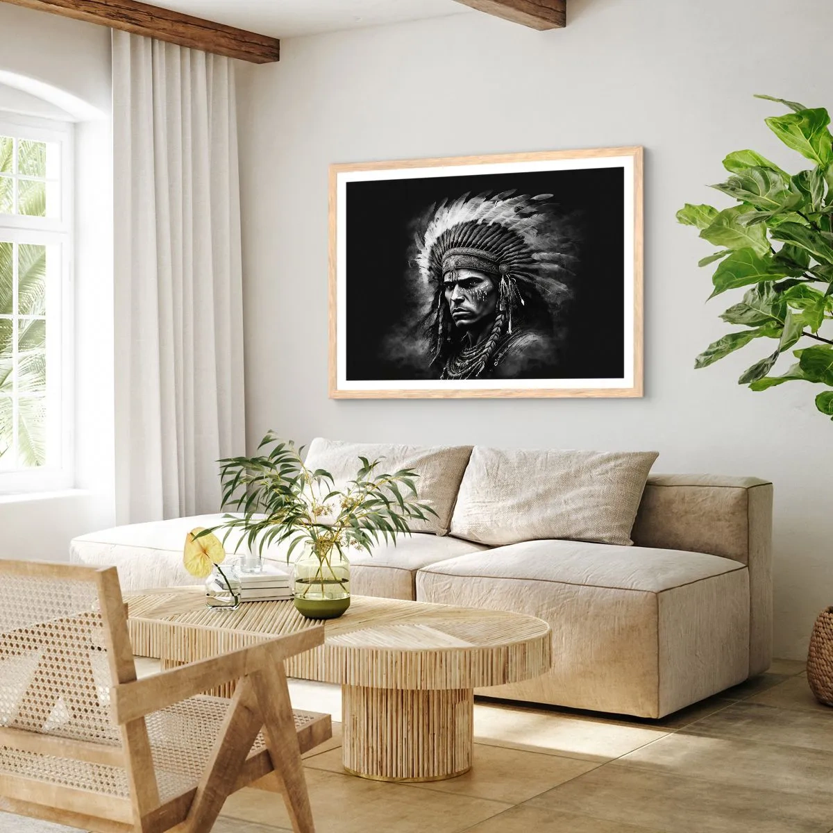 Plakat w ramie jasny dąb - Wódz i wojownik - 40x30 cm