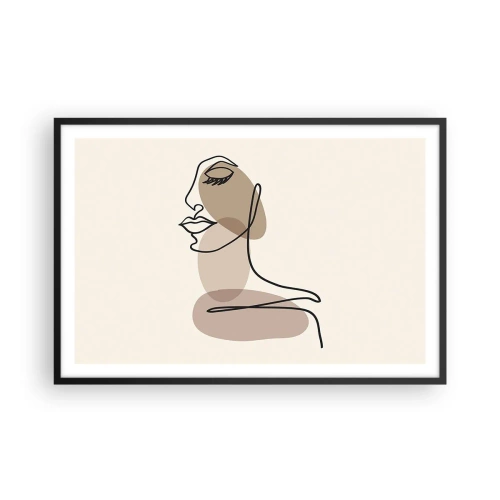 Plakat w czarnej ramie - Pewna linia piękna - 91x61 cm