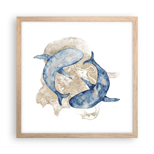 Plakat w ramie jasny dąb - Przyjaźń czy kochanie? - 40x40 cm