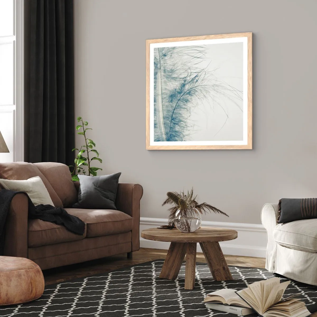 Plakat w ramie jasny dąb - Szept natury - 30x30 cm
