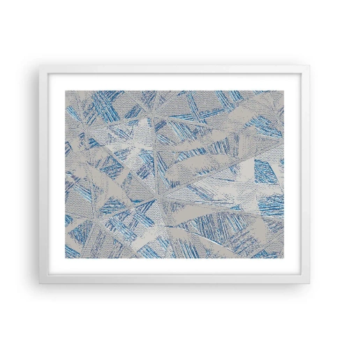 Plakat w białej ramie - W szaroniebieskim labiryncie - 50x40 cm