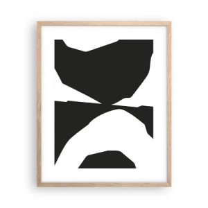 Plakat w ramie jasny dąb - Pozytyw -negatyw - 40x50 cm