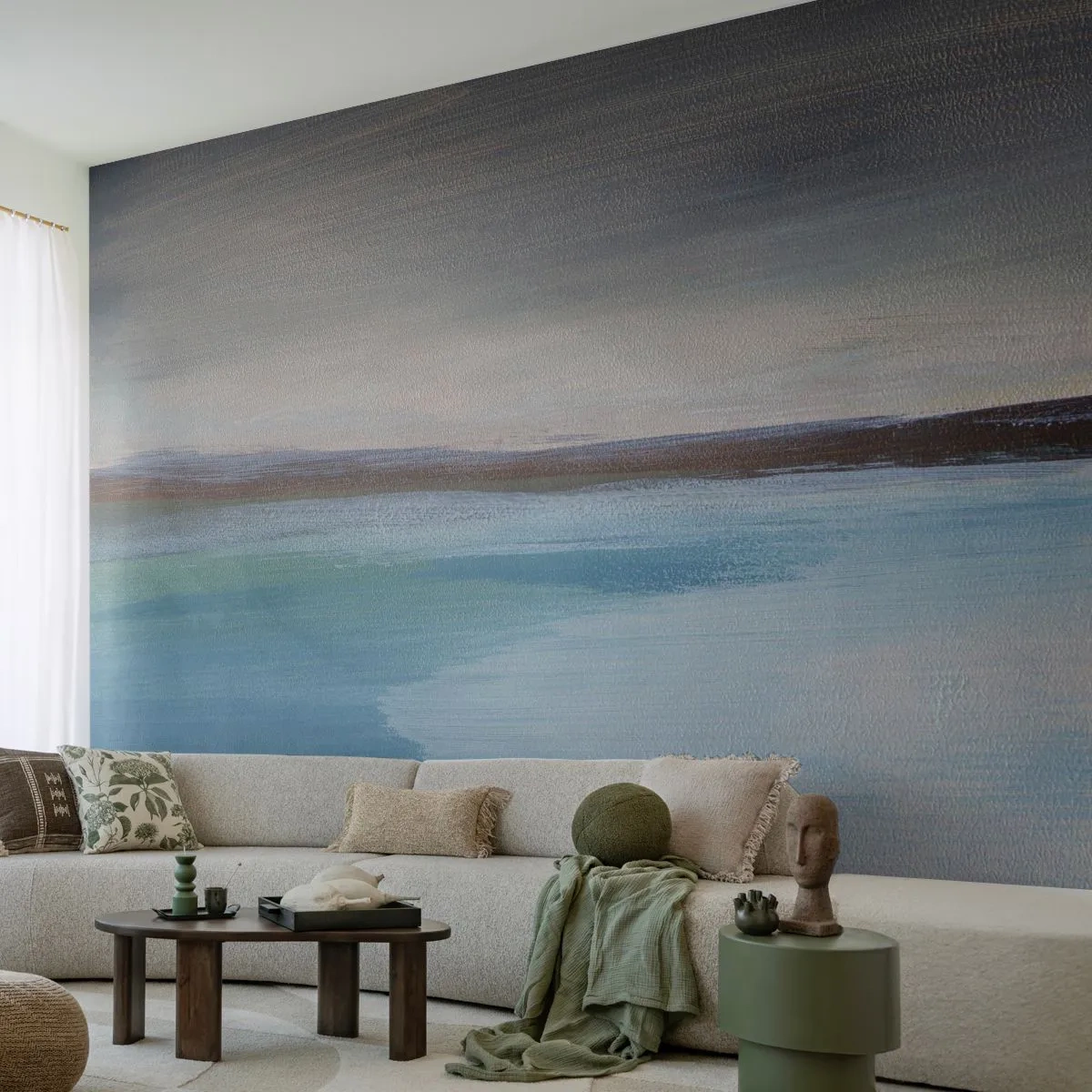 Fototapeta Standard Eco - Malarski pejzaż wodny z poziomą linią horyzontu - 100x70cm - Pejzaż horyzontalny - Nowoczesna dekoracja ścienna do salonu i sypialni ARTTOR