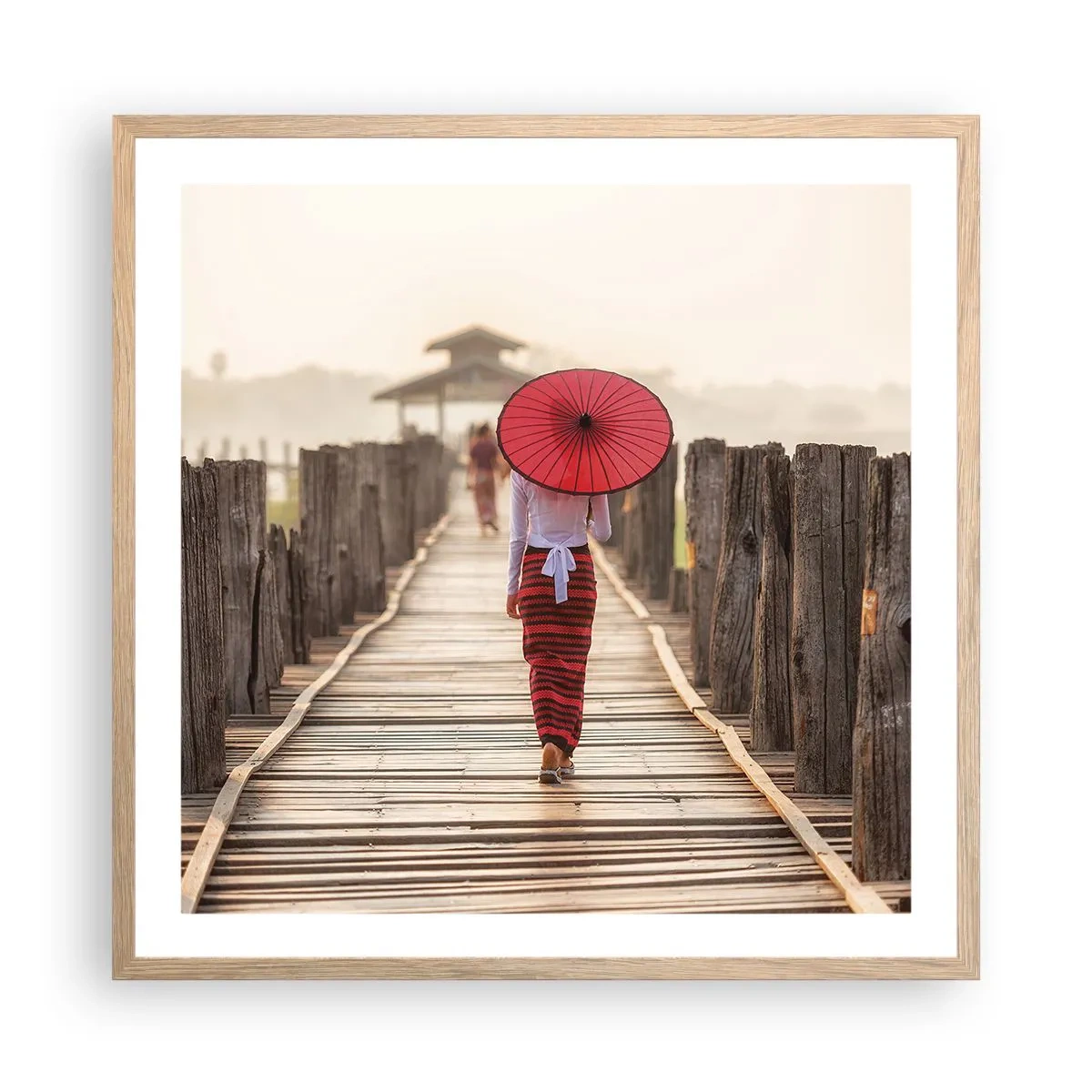Plakat w ramie jasny dąb - Na starym moście - 60x60 cm