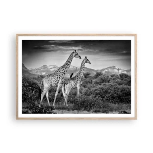 Plakat w ramie jasny dąb - Wyższe sfery w Afryce - 100x70 cm