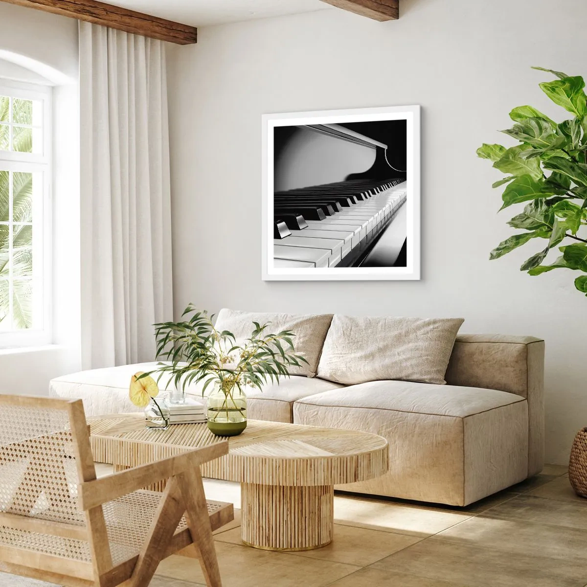 Plakat w białej ramie - Harmonia kształtów i barw - 50x50 cm