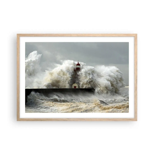 Plakat w ramie jasny dąb - Gniew oceanu - 70x50 cm