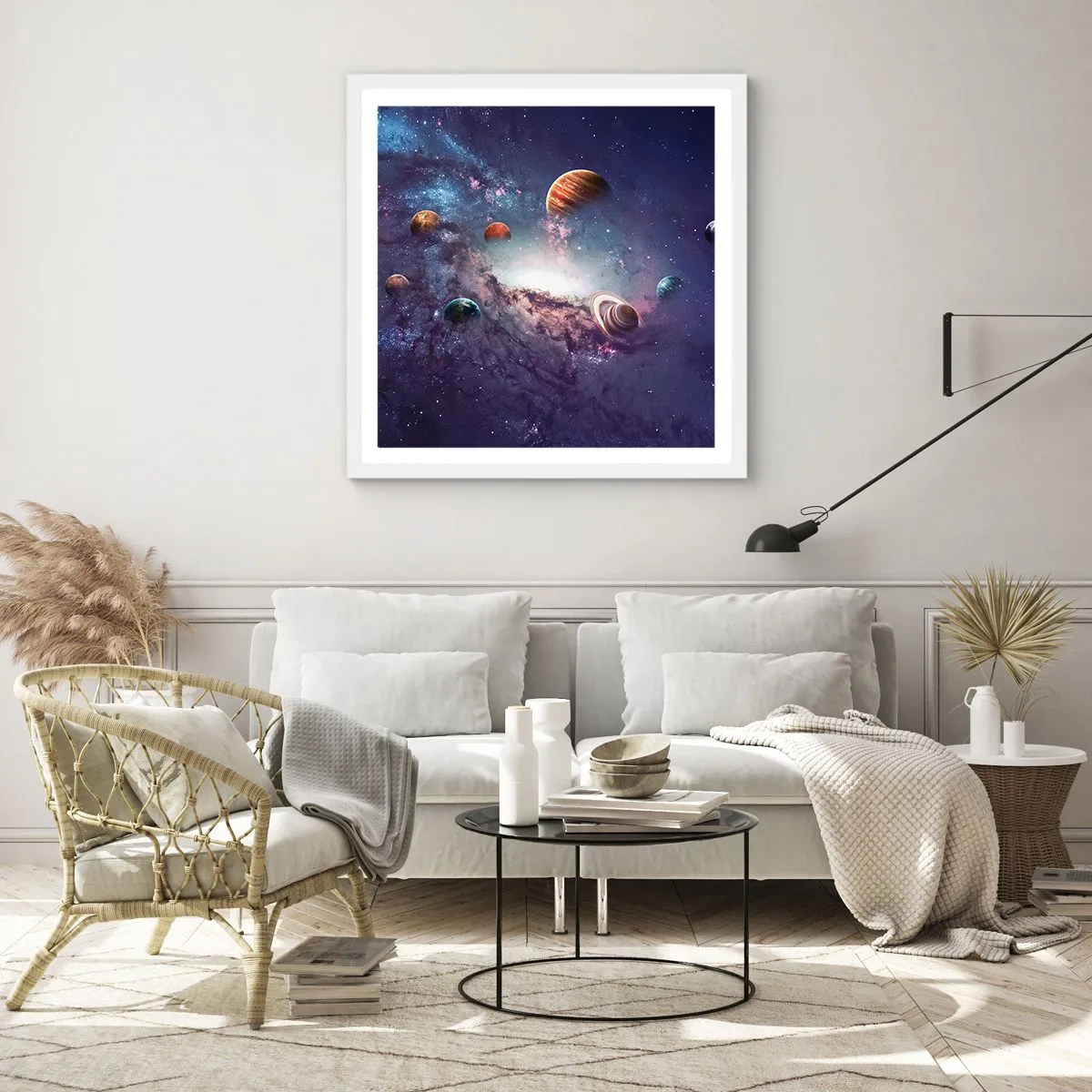 Plakat w białej ramie - Układ słoneczno-taneczny - 30x30 cm