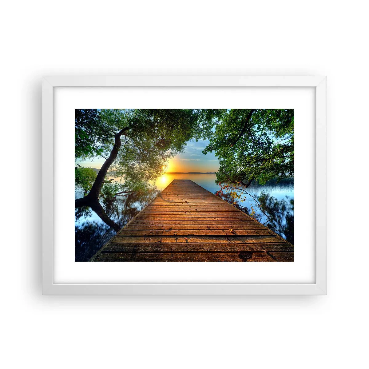 Plakat w białej ramie - Nie śpiesz się, usiądź - 40x30 cm