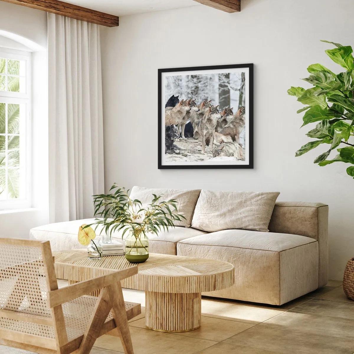 Plakat w czarnej ramie - Rodzina i przyjaciele - 40x40 cm