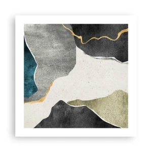 Plakat - Mozaikowa kompozycja z nitką złota - 50x50 cm
