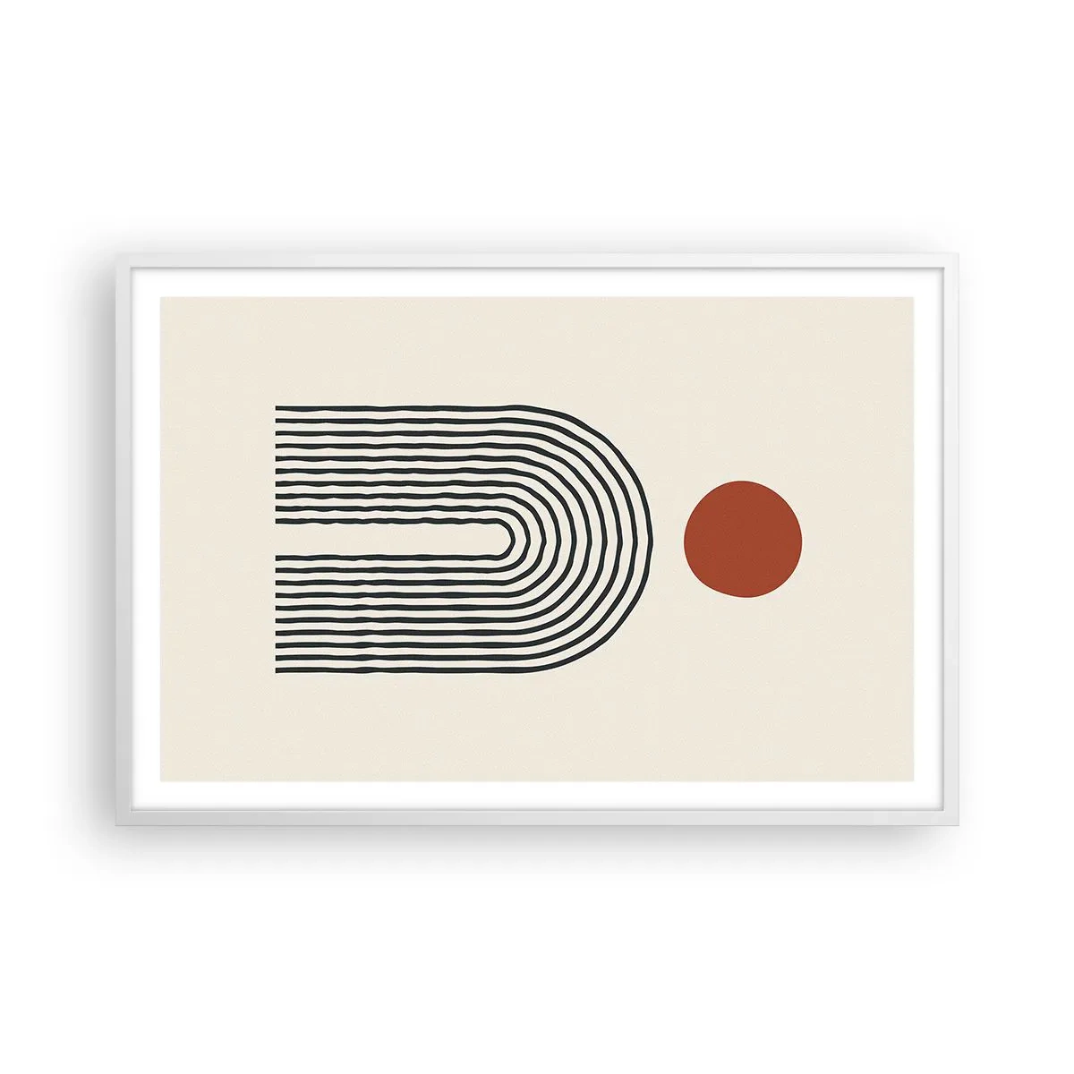 Plakat w białej ramie - Magnetyzm kształtów i barw - 91x61 cm