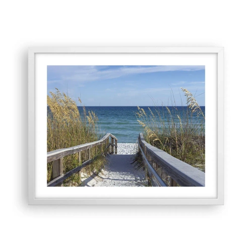 Plakat w białej ramie - W słońcu, na wietrze - 50x40 cm