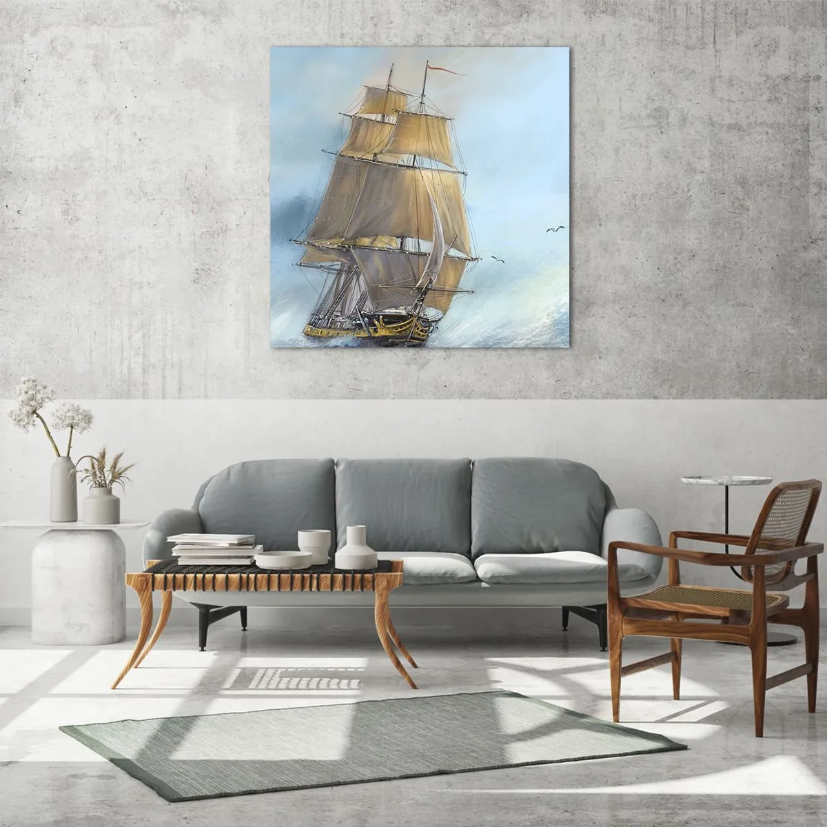 Obraz na szkle - Mknący po falach - 40x40 cm