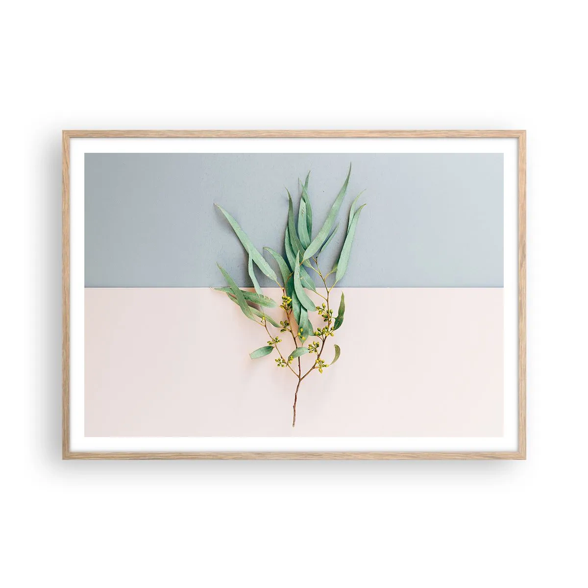 Plakat w ramie jasny dąb - Pastelowa subtelność - 100x70 cm