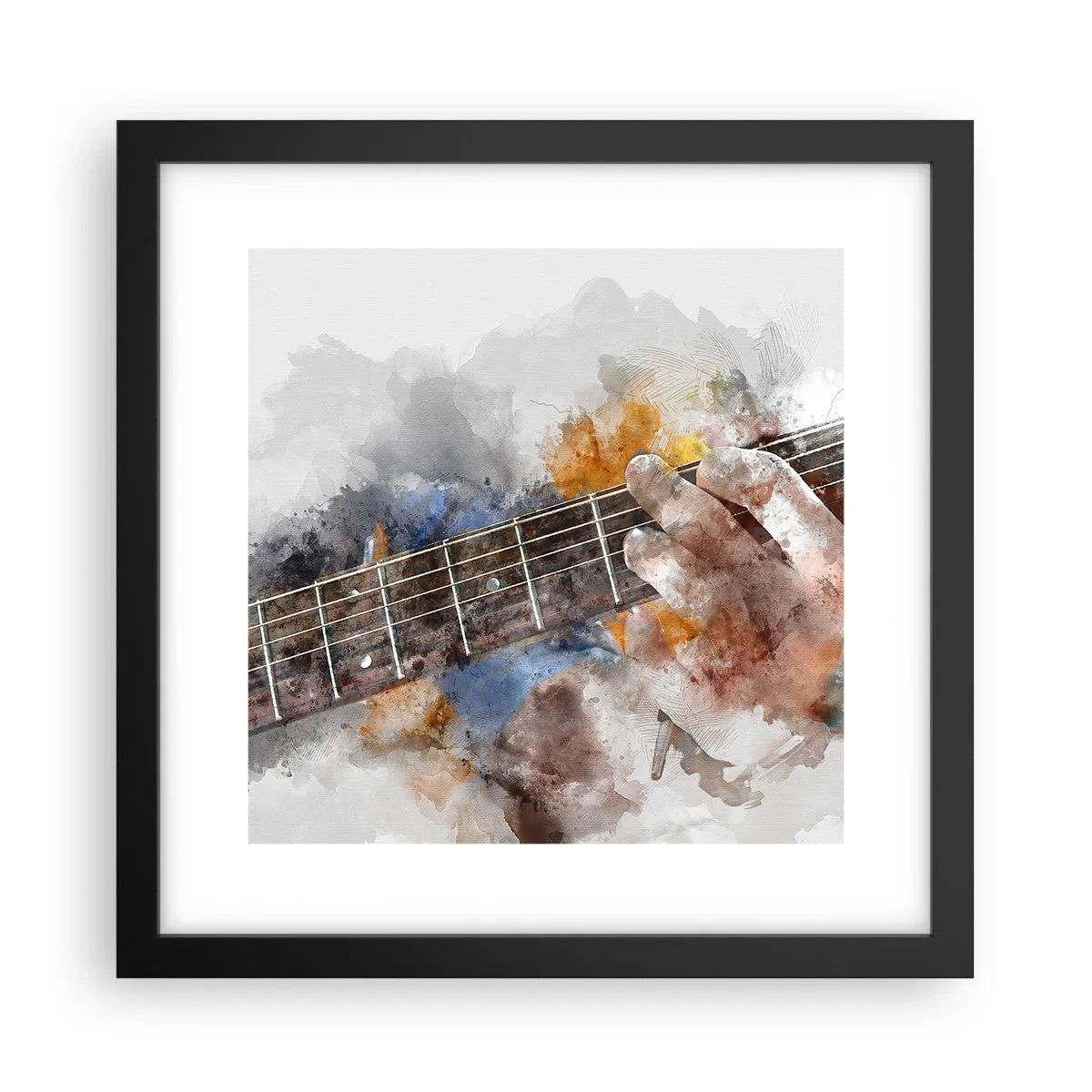 Plakat w czarnej ramie - Poezja między strunami - 30x30 cm