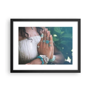 Plakat w czarnej ramie - Witaj w centrum bytu - 40x30 cm