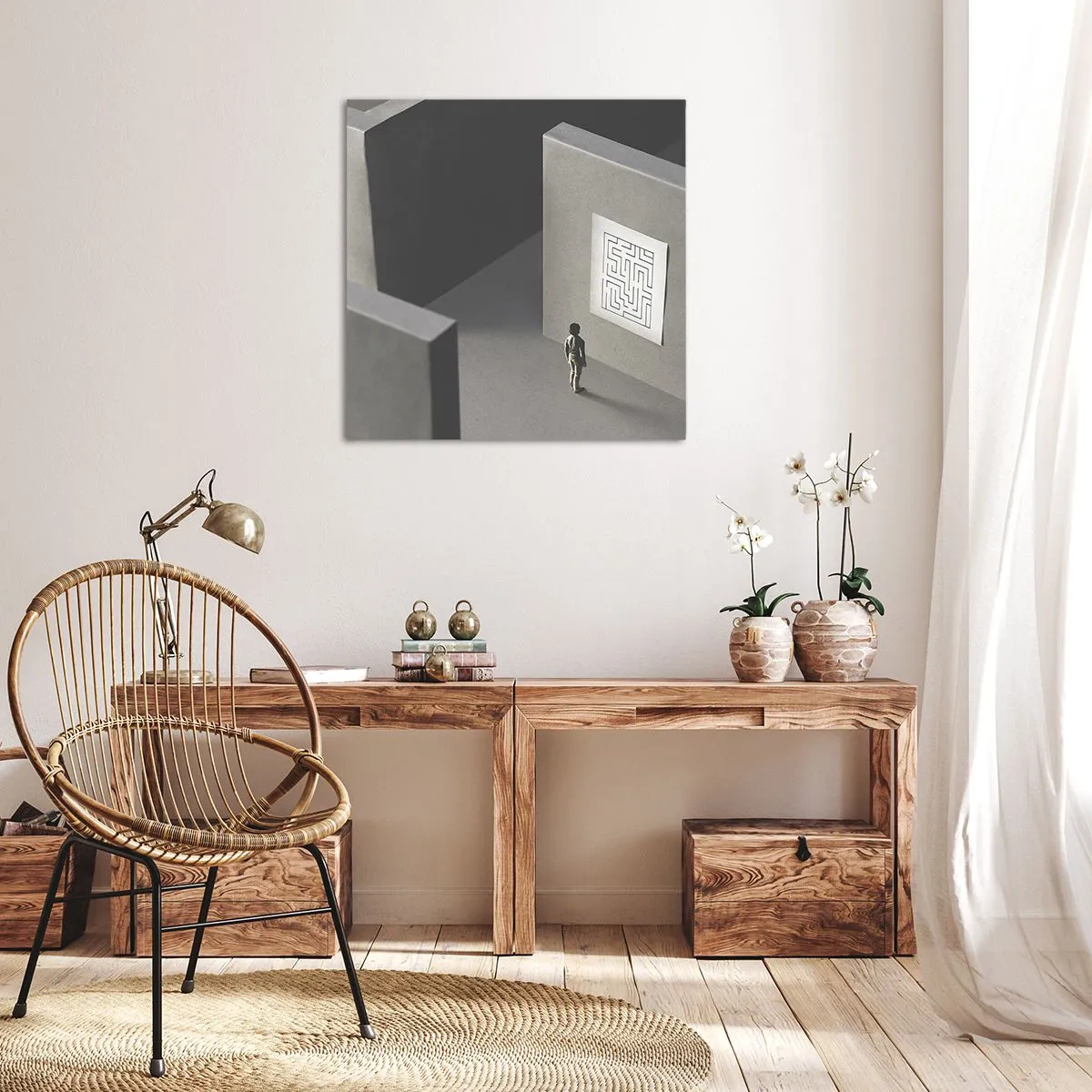 Obraz na płótnie - Ale gdzie jestem? - 70x70 cm