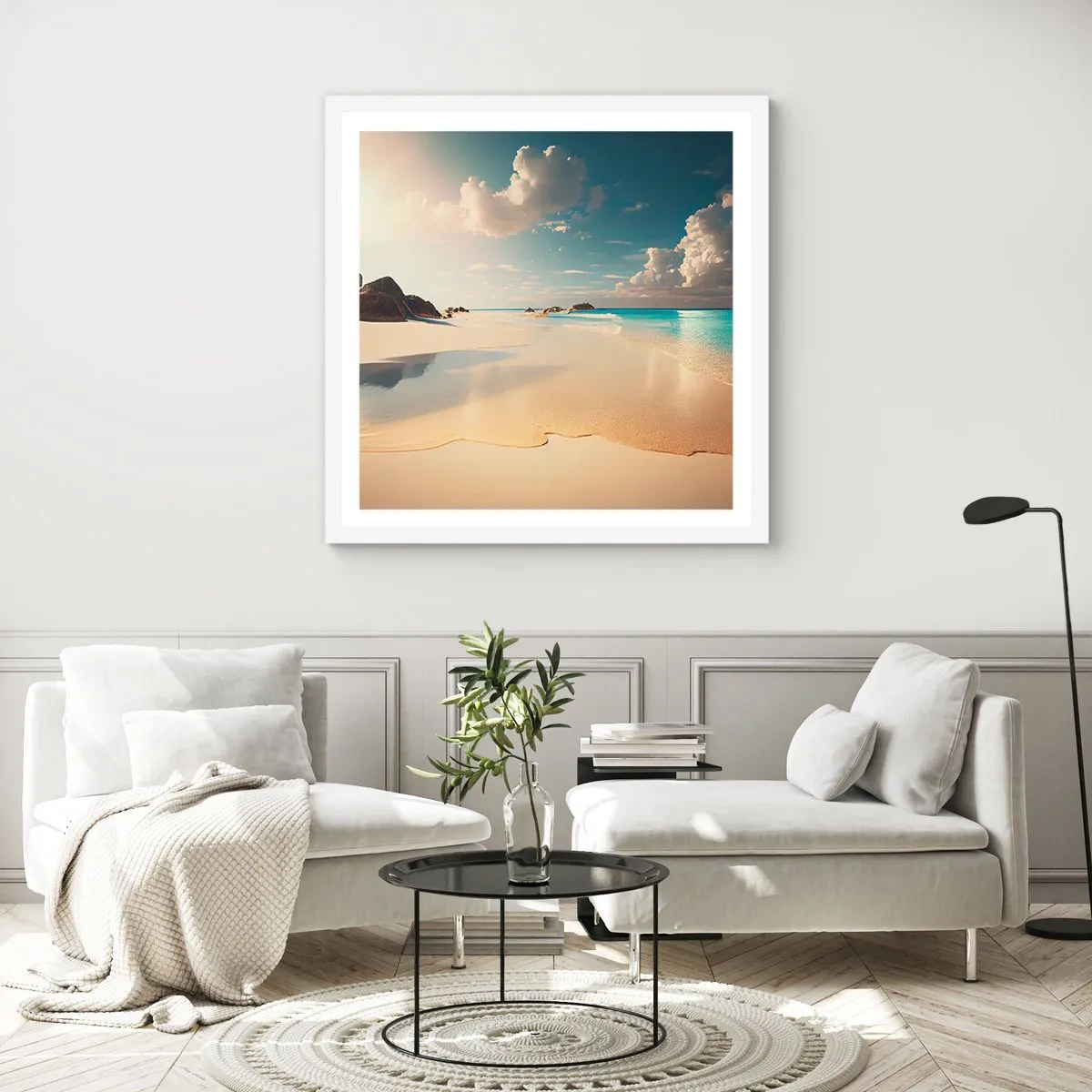 Plakat w białej ramie - Wymarzony dzień - 30x30 cm