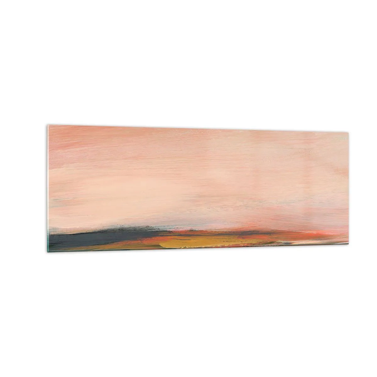 Obraz na szkle - Krajobraz w różowych i złotych odcieniach - 140x50cm - W różowej tonacji - Nowoczesna dekoracja ścienna do salonu i sypialni ARTTOR