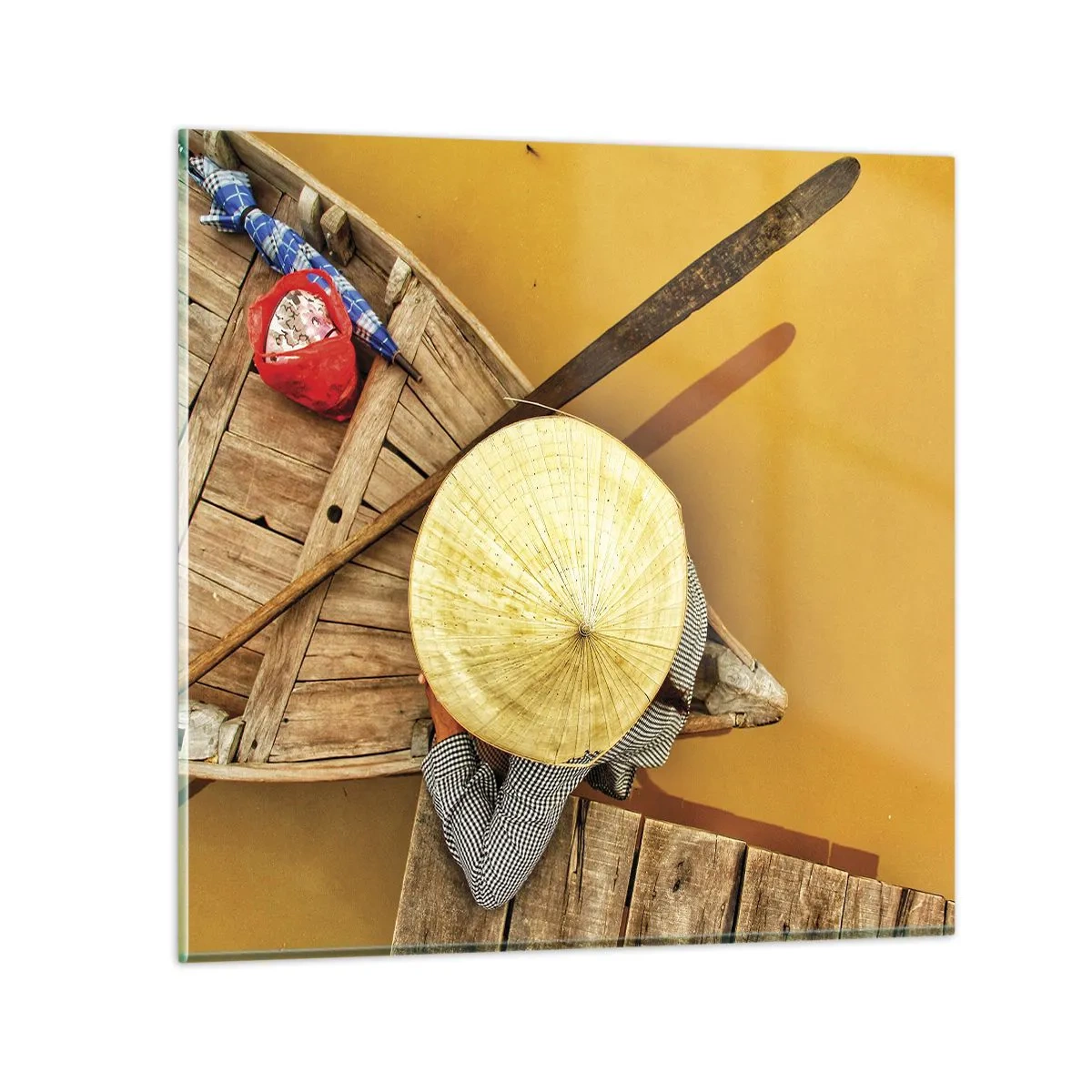 Obraz na szkle - Życie na żółtej rzece - 70x70 cm