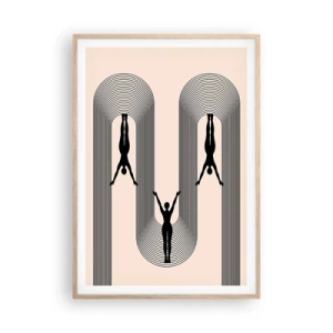 Plakat w ramie jasny dąb - Do góry nogami - 70x100 cm