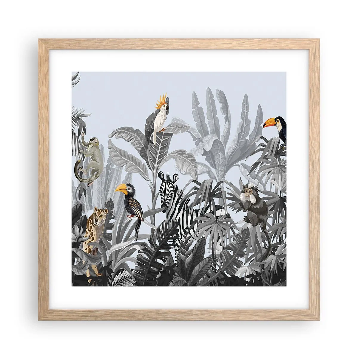 Plakat w ramie jasny dąb - Afrykańska bajka - 40x40 cm