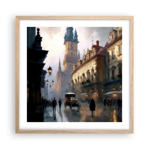 Plakat w ramie jasny dąb - Czar praskiego wieczoru - 50x50 cm