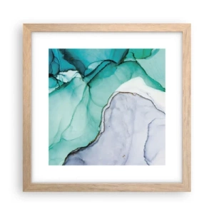 Plakat w ramie jasny dąb - Studium w turkusie - 30x30 cm
