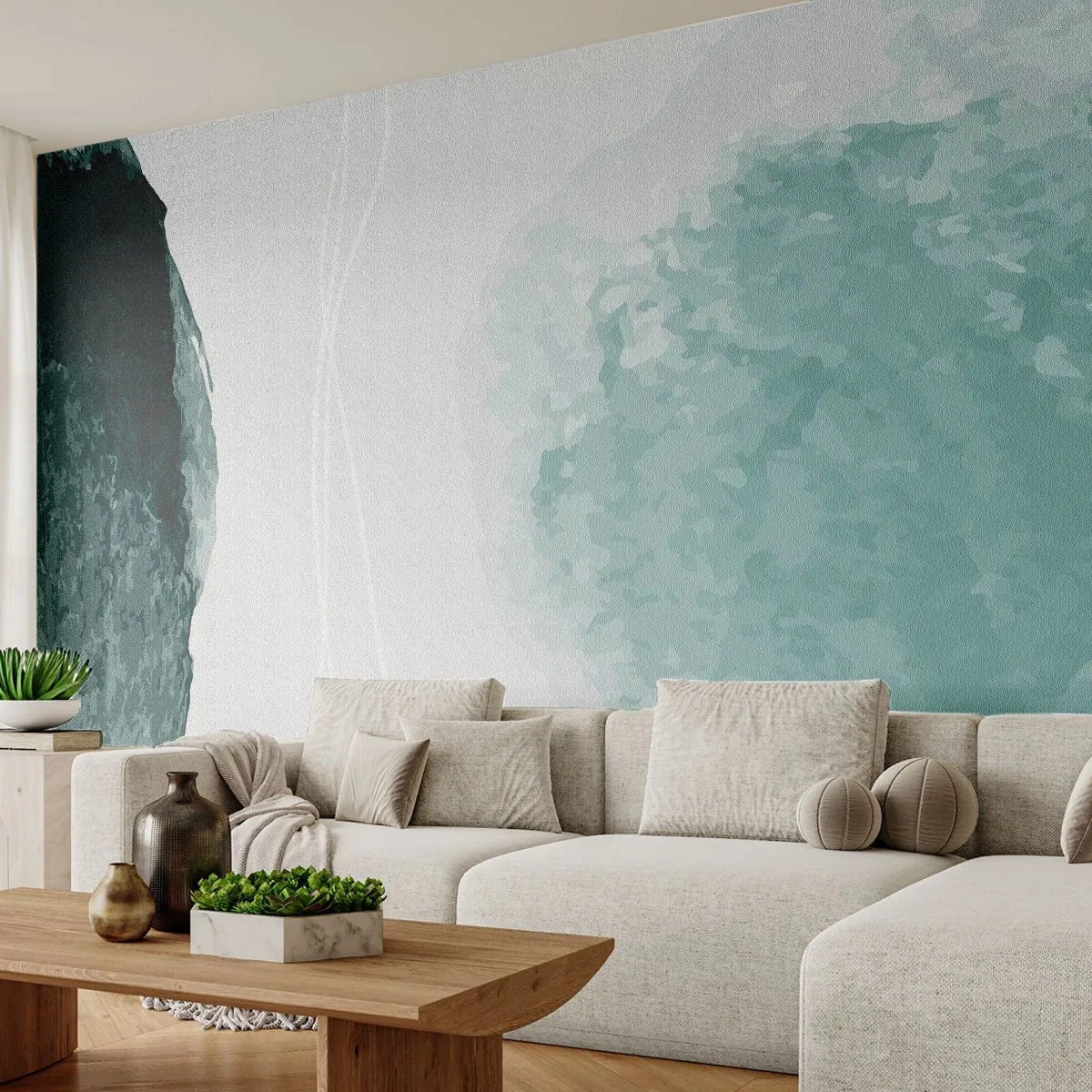 Fototapeta Premium Sand - Spotkanie z mgłą - Nowoczesny, Minimalistyczny, Abstrakcja - 400x280 cm