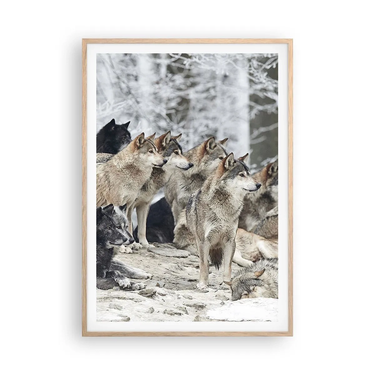 Plakat w ramie jasny dąb - Rodzina i przyjaciele - 70x100 cm