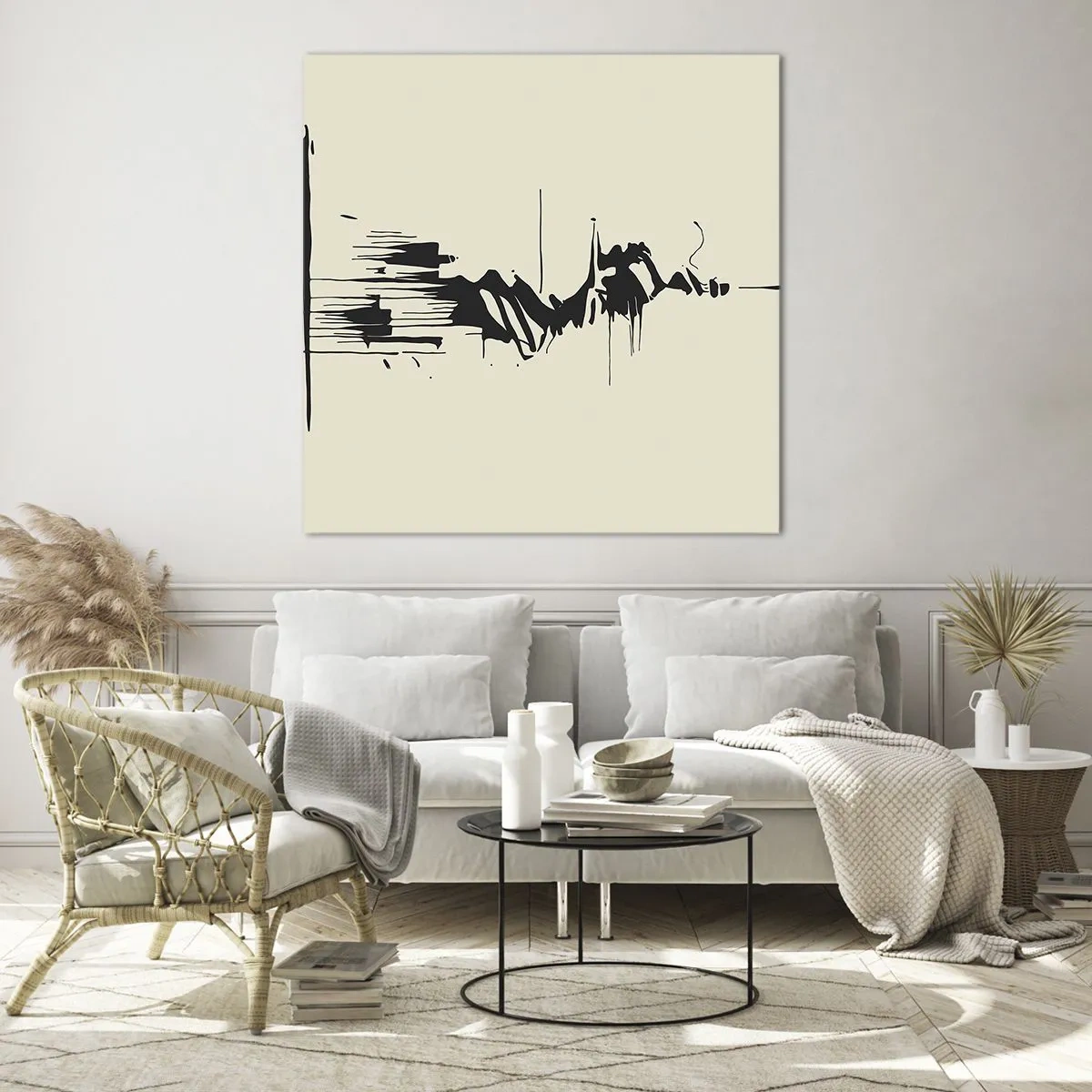 Obraz na szkle - Abstrakcja pośpieszna - 60x60 cm