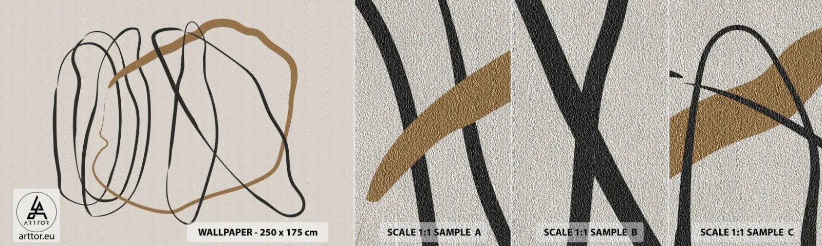 Fototapeta Próbka Premium Sand - Kompozycja – taniec opętaniec - Sztuka, Minimalistyczny, Art Deco - 100x30 cm