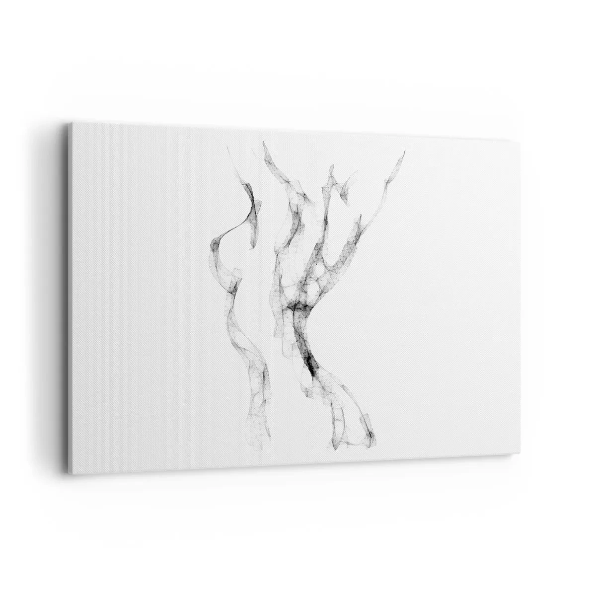 Obraz na płótnie - Delikatne, abstrakcyjne linie przypominające smugi dymu na jasnym tle - 120x80cm - Piękna i silna - Nowoczesna dekoracja ścienna do salonu, kuchni i sypialni ARTTOR