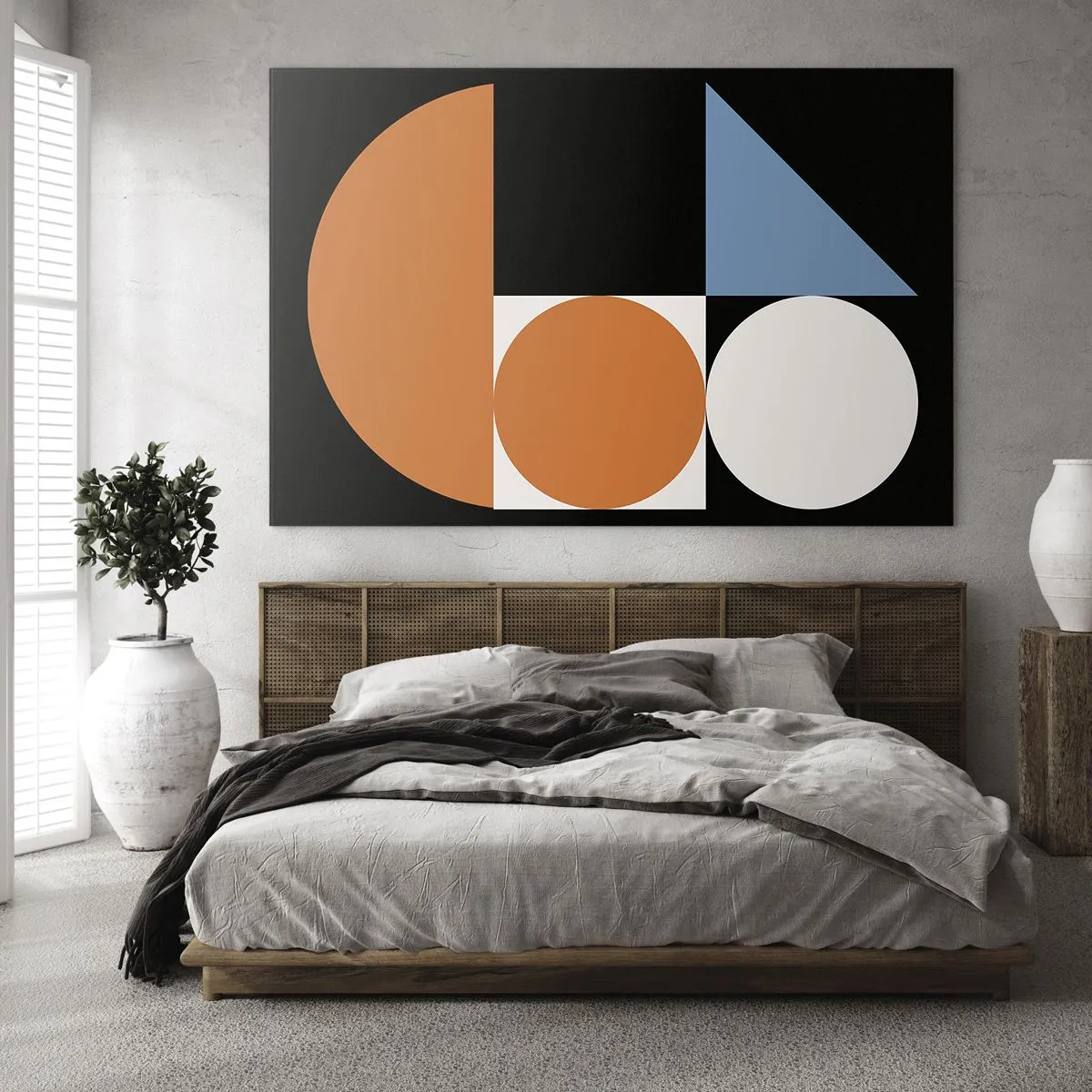 Obraz na szkle - Geometryczne figury w układzie abstrakcyjnym - 120x80cm - Układ figurowy - Nowoczesna dekoracja ścienna do salonu, kuchni i sypialni ARTTOR