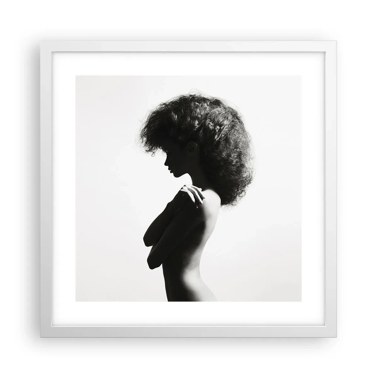 Plakat w białej ramie - Jak kwiat na smukłej łodydze - 40x40 cm