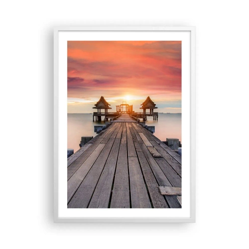 Plakat w białej ramie - Zachód na wschodzie - 50x70 cm