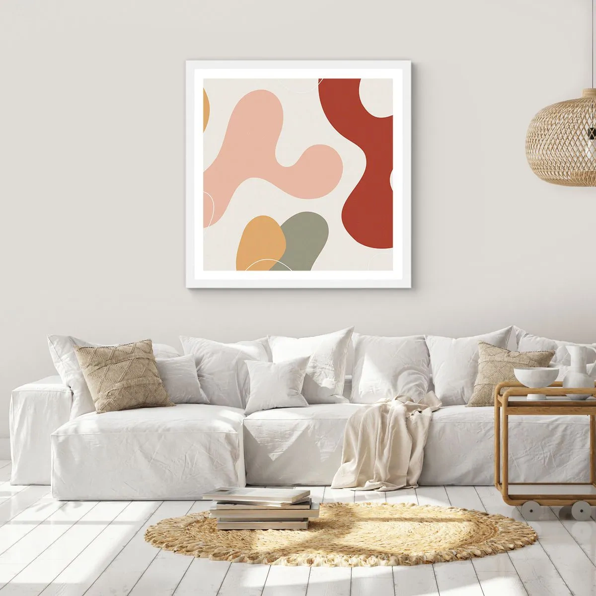 Plakat w białej ramie - Esy czy floresy? - 30x30 cm