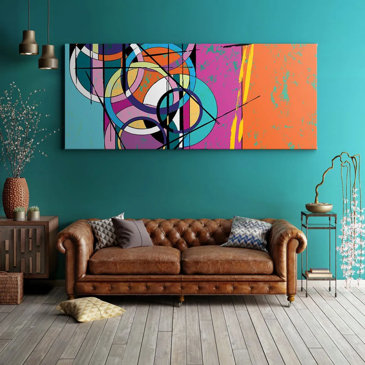 Obraz na płótnie - Koło za kołem - 90x30 cm