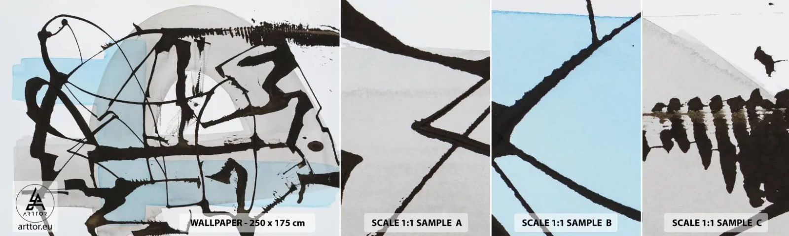 Fototapeta Próbka Standard Eco - Mimo wszystko błękitny - Abstrakcja, Sztuka, Chaos - 100x30 cm