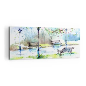 Obraz na płótnie - Czar parkowej ciszy - 100x40 cm