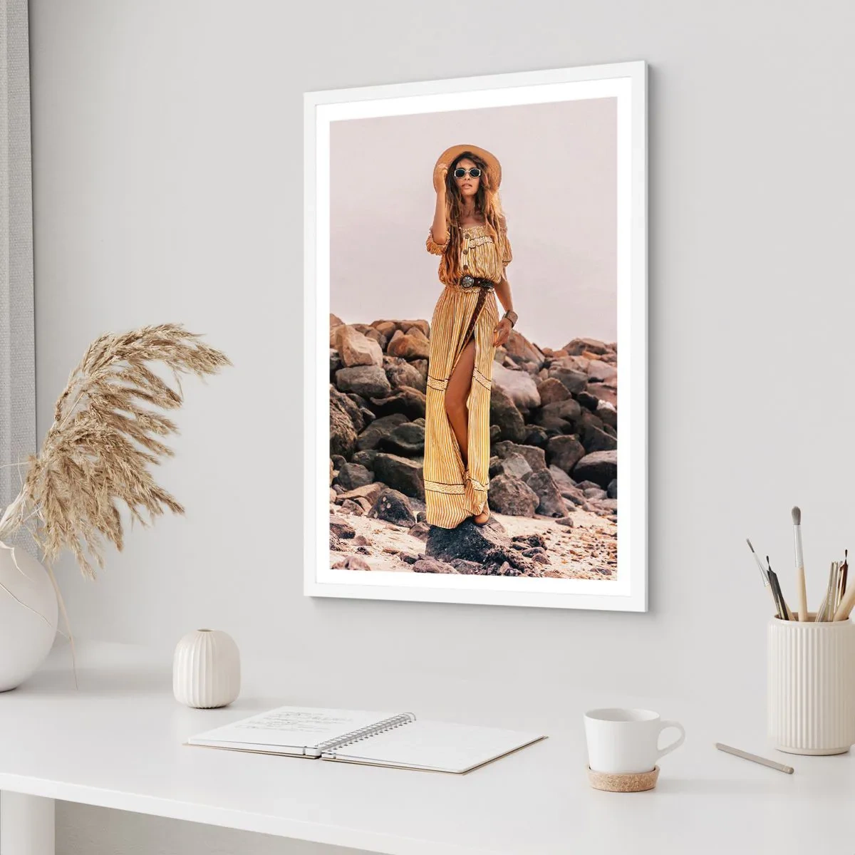 Plakat w białej ramie - Magia kamieni - 50x70 cm