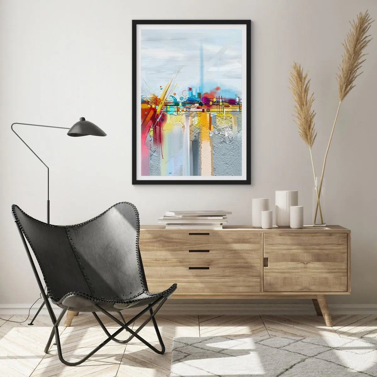 Plakat w czarnej ramie - Most radości nad rzeką życia - 40x50 cm