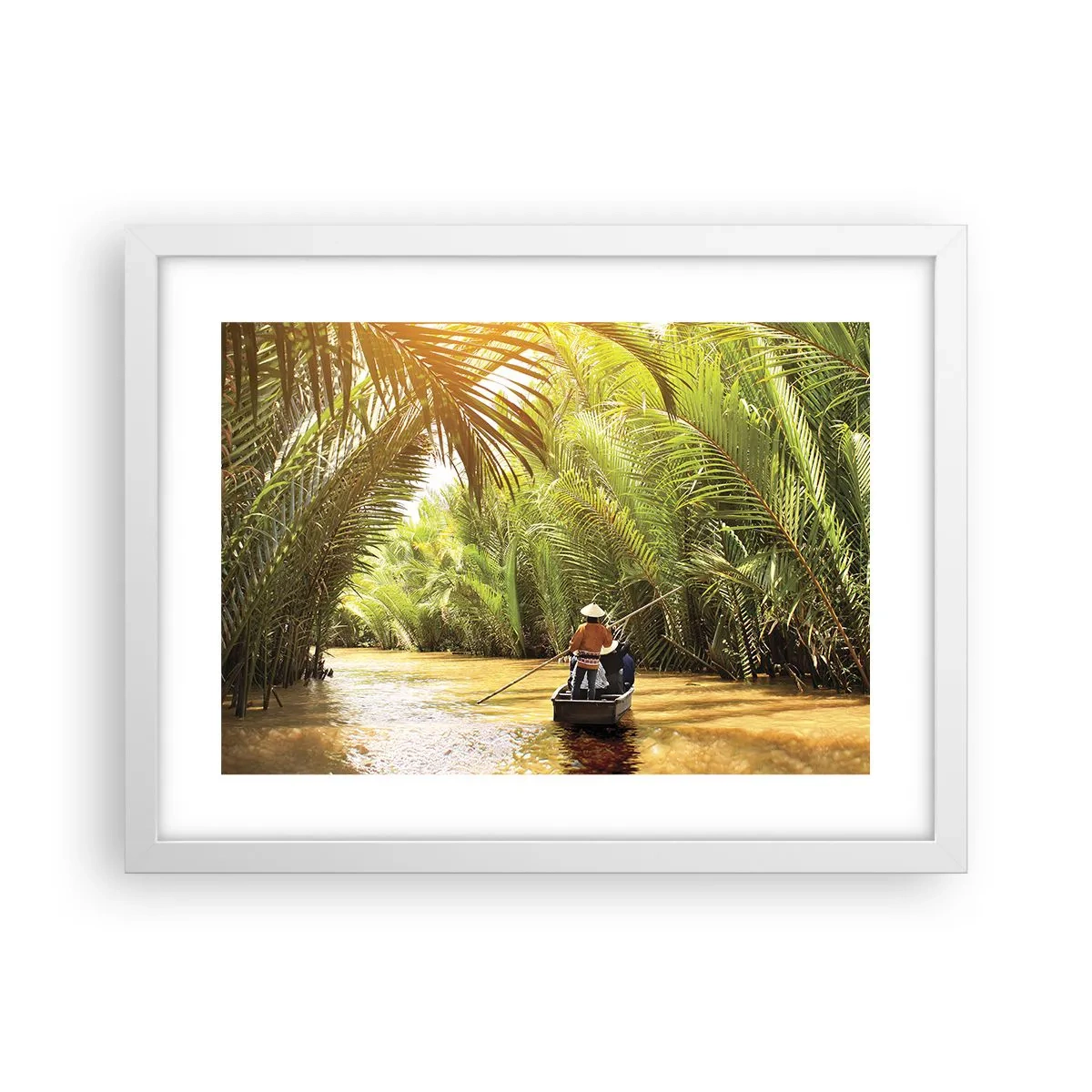 Plakat w białej ramie - Palmowym wąwozem - 40x30 cm