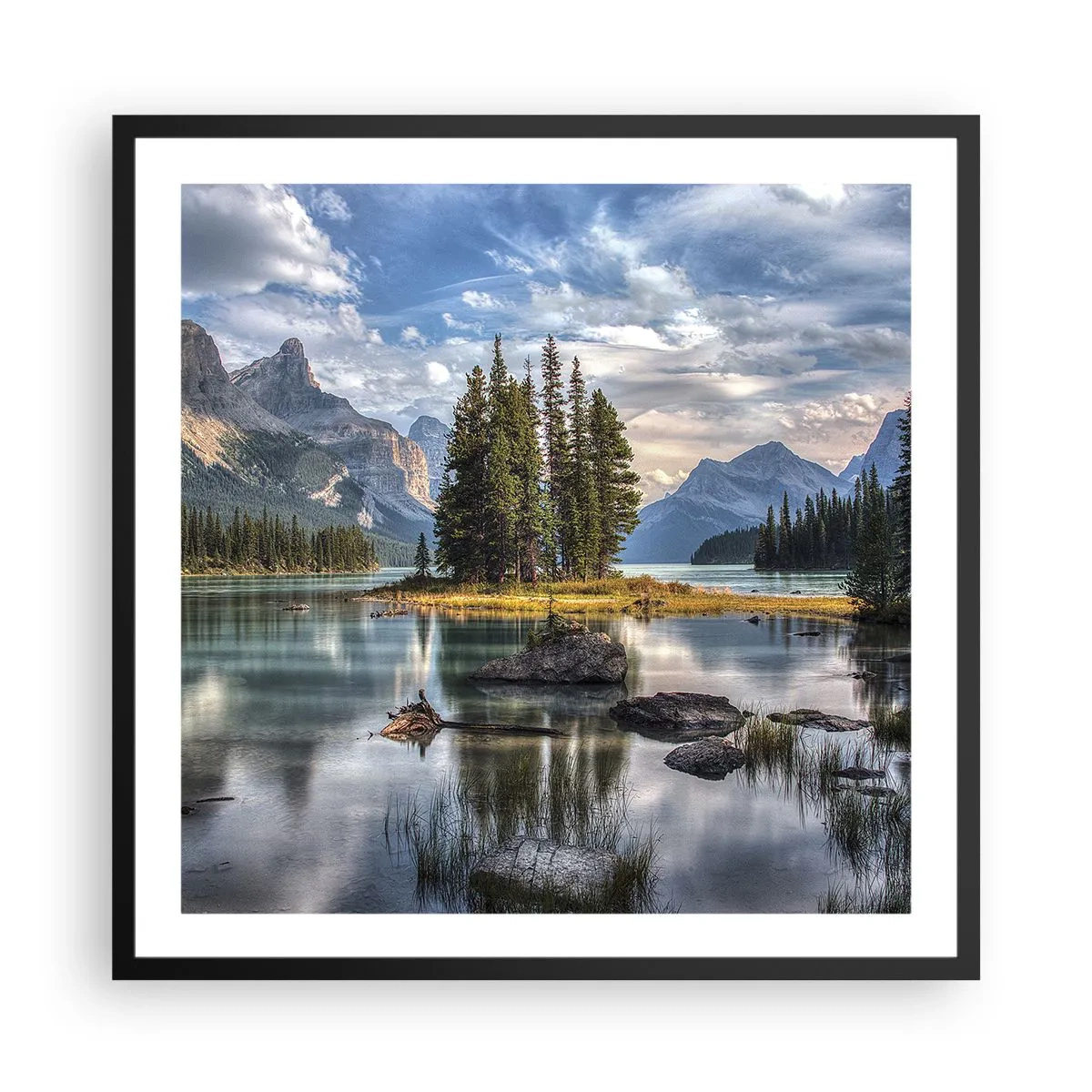 Plakat w czarnej ramie - Nad wodą wielką i czystą… - 60x60 cm