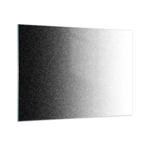 Obraz na szkle - Czarno-biały gradient z efektem ziarnistości i światła - 70x50cm - W stronę światła - Nowoczesna dekoracja ścienna do salonu i sypialni ARTTOR