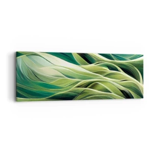 Obraz na płótnie - Abstrakcyjna gra w zielone - 90x30 cm