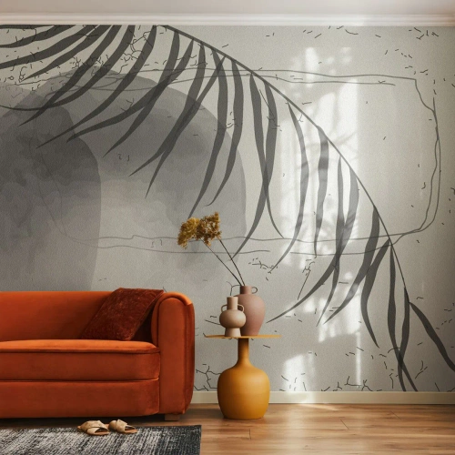 Fototapeta Premium Sand - Subtelna egzotyka natury - Minimalizm, Botaniczny, Liść - 350x256 cm